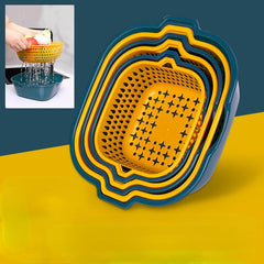 Double Layer Drainage Basket 2 in 1 Washing Basin Fruit Vegetable Storage