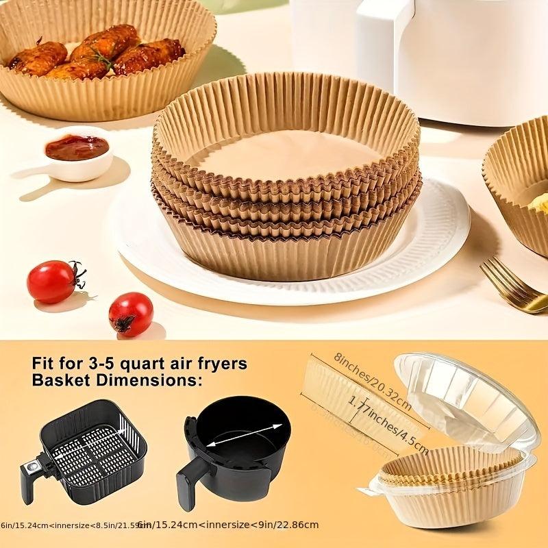 50-100 Disposable Air Fryer Liners Paper Liner Pots Baking Trays Kitchen Gadgets