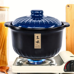 1pc Ceramic Casserole Stew Pot High Temp Resistant