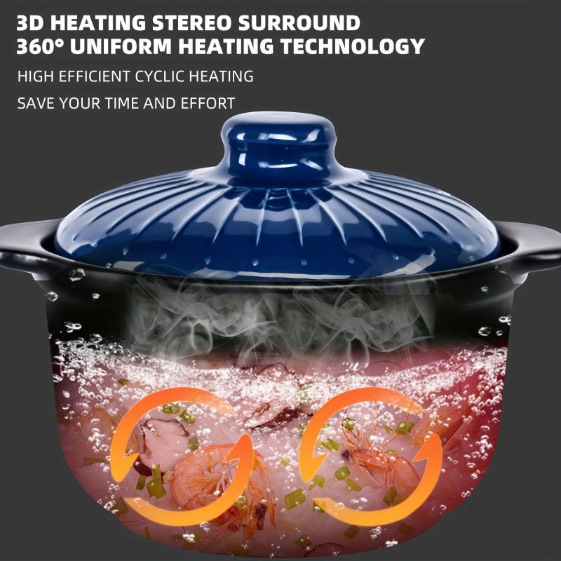 1pc Ceramic Casserole Stew Pot High Temp Resistant
