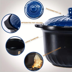 1pc Ceramic Casserole Stew Pot High Temp Resistant