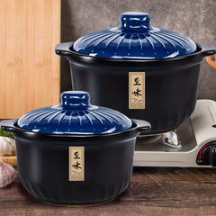1pc Ceramic Casserole Stew Pot High Temp Resistant