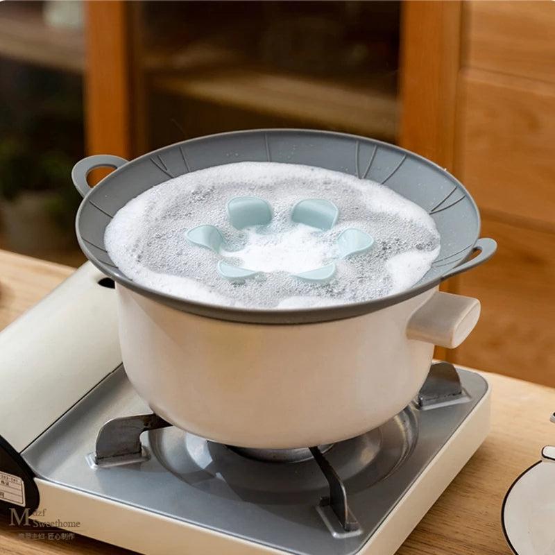 Universal Silicone Lid Spill Stopper Cover For Pot Pan