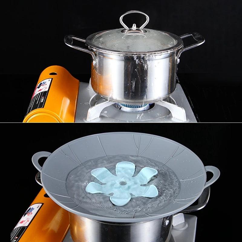 Universal Silicone Lid Spill Stopper Cover For Pot Pan