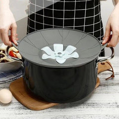 Universal Silicone Lid Spill Stopper Cover For Pot Pan