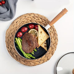 Non Stick Letter Frying Pan with Wooden Handle 6.3i
