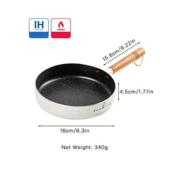 Non Stick Letter Frying Pan with Wooden Handle 6.3i