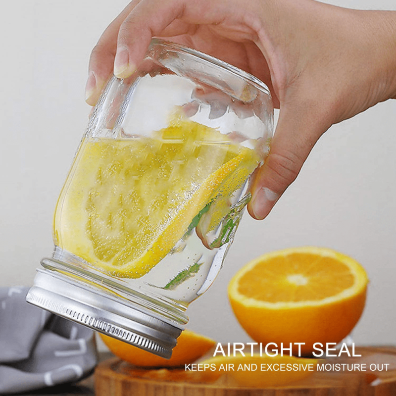 12 Pack 16oz Mason Jars with Sealed Lids for Kitchen Storage