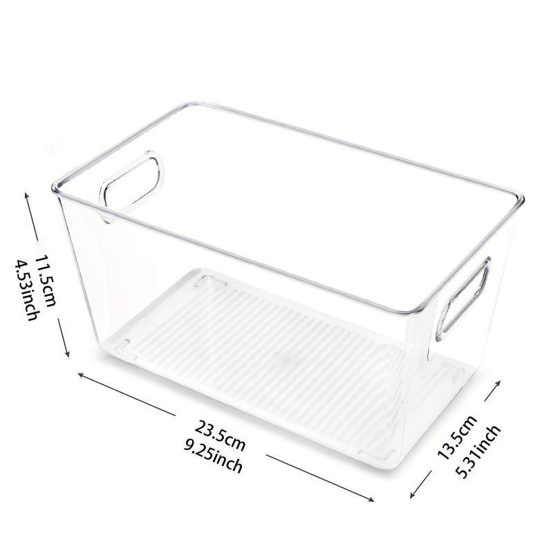 Clear Plastic Food Storage Bins With Handles for Refrigerators Freezers Cabinets