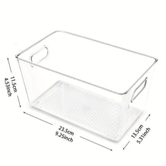 Clear Plastic Food Storage Bins With Handles for Refrigerators Freezers Cabinets