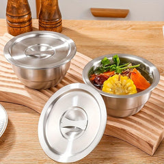 304 Stainless Steel Deep Small Bowl with Lid for Steaming Eggs, Food Storage