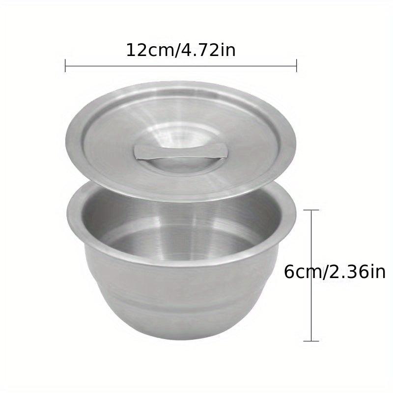 304 Stainless Steel Deep Small Bowl with Lid for Steaming Eggs, Food Storage