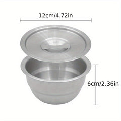 304 Stainless Steel Deep Small Bowl with Lid for Steaming Eggs, Food Storage