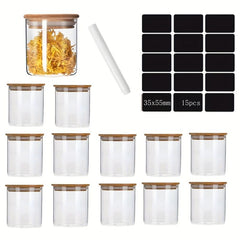 12pc High Borosilicate Glass Candy Jars, 4oz & 8oz Storage, Sealed Lids