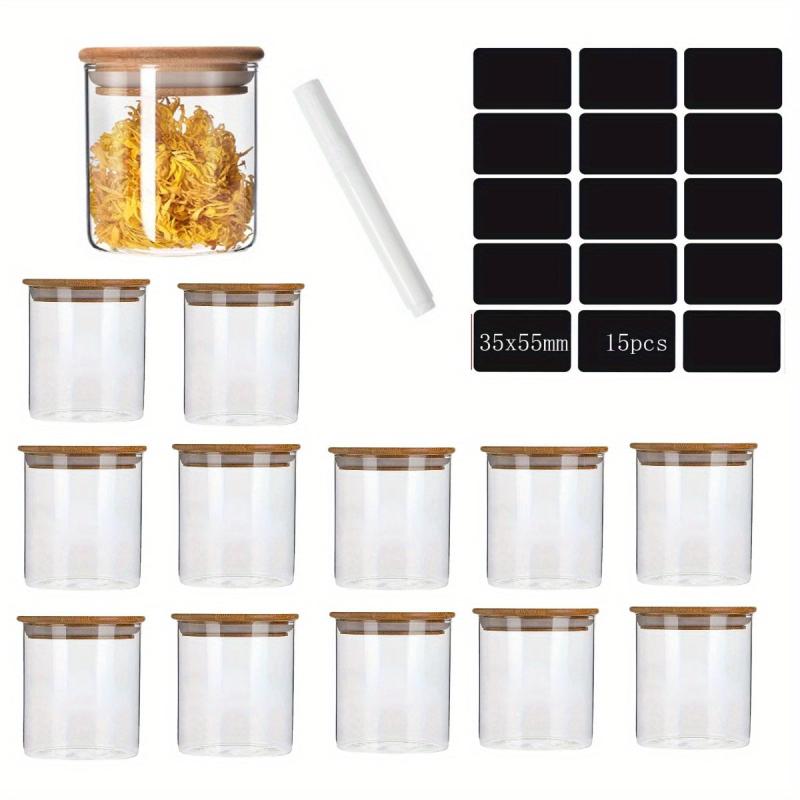 12pc High Borosilicate Glass Candy Jars, 4oz & 8oz Storage, Sealed Lids