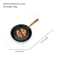 Nonstick 24 Cast Iron Skillet Round Steak Fry Pan Grill Pan For Gas Stove Top