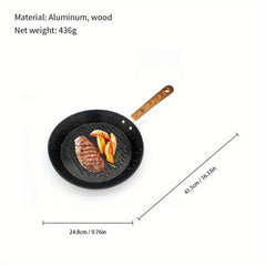 Nonstick 24 Cast Iron Skillet Round Steak Fry Pan Grill Pan For Gas Stove Top