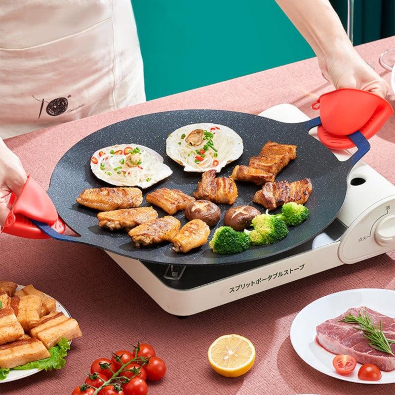 Non Stick Round Grill Pan Outdoor Travel Camping Frying Pan