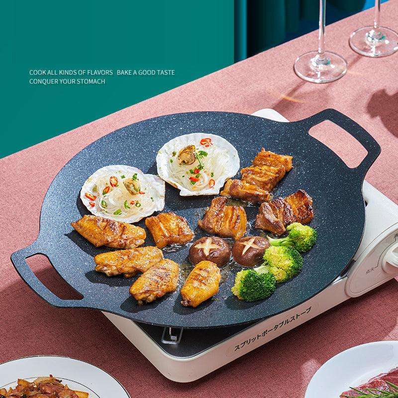 Non Stick Round Grill Pan Outdoor Travel Camping Frying Pan