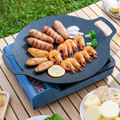 Non Stick Round Grill Pan Outdoor Travel Camping Frying Pan