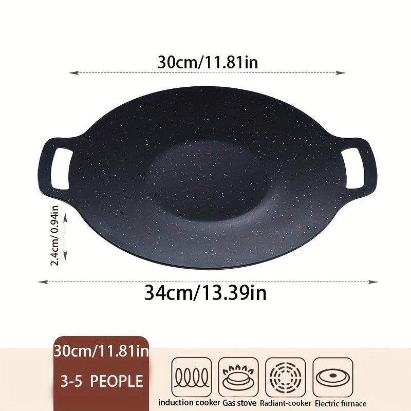 Non Stick Round Grill Pan Outdoor Travel Camping Frying Pan