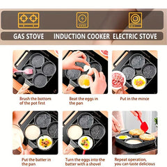 Non Stick Egg Pancake Maker With Wooden Handle for Induction Cooker & Gas Stove