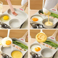 1 Pc 4-hole Kitchen Fry Pan Non-stick Breakfast Egg Steak Pot