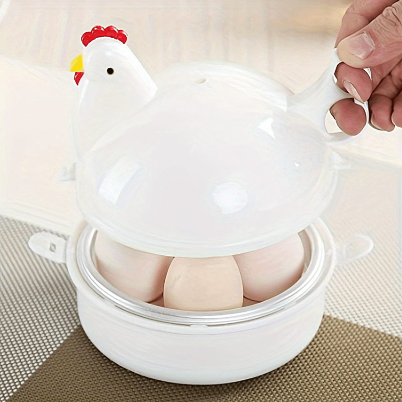 Kitchen Chicken Shaped Microwave Egg Steamer High Capacity Egg Cooker