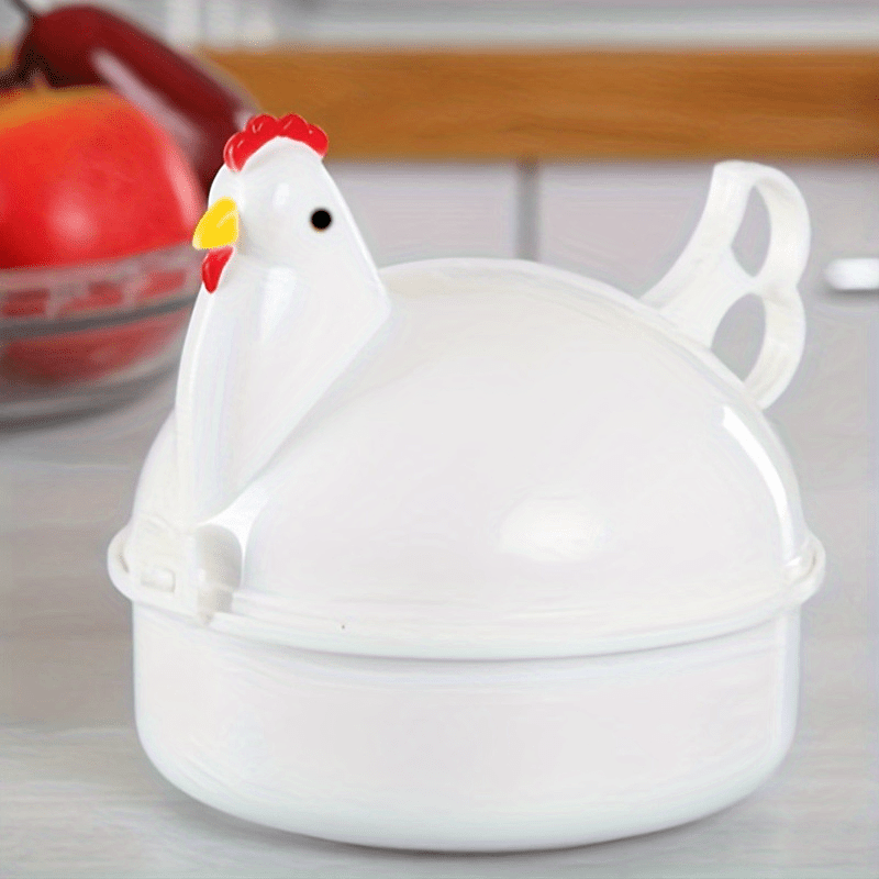 Kitchen Chicken Shaped Microwave Egg Steamer High Capacity Egg Cooker