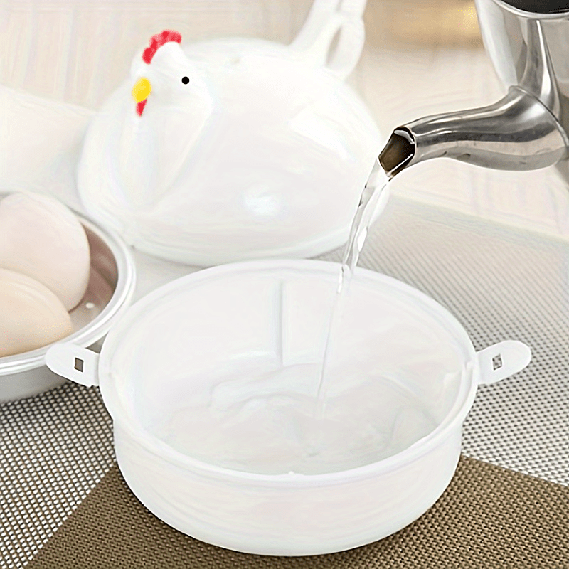 Kitchen Chicken Shaped Microwave Egg Steamer High Capacity Egg Cooker