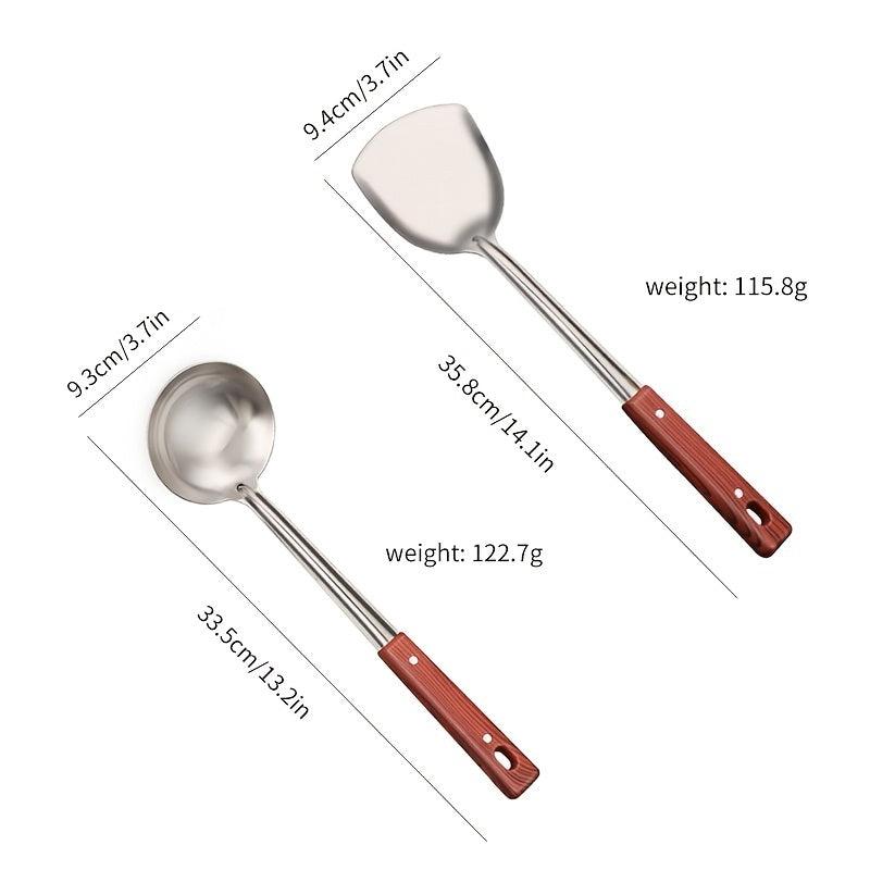 1pc Stainless Steel Cooking Utensils Kitchen Spoon Spatula Shovel Colander