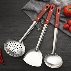 1pc Stainless Steel Cooking Utensils Kitchen Spoon Spatula Shovel Colander