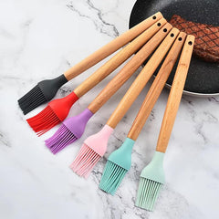 Silicone Applicator Brush Wooden Handle Heat Resistant Pastry Brush
