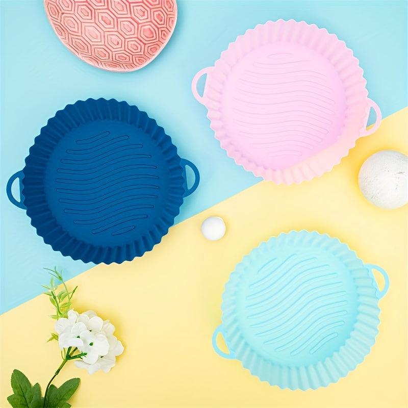 Silicone Air Fryer Basket Oven Mold Pizza Chicken Square Round Pan Liner