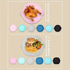 Silicone Air Fryer Basket Oven Mold Pizza Chicken Square Round Pan Liner