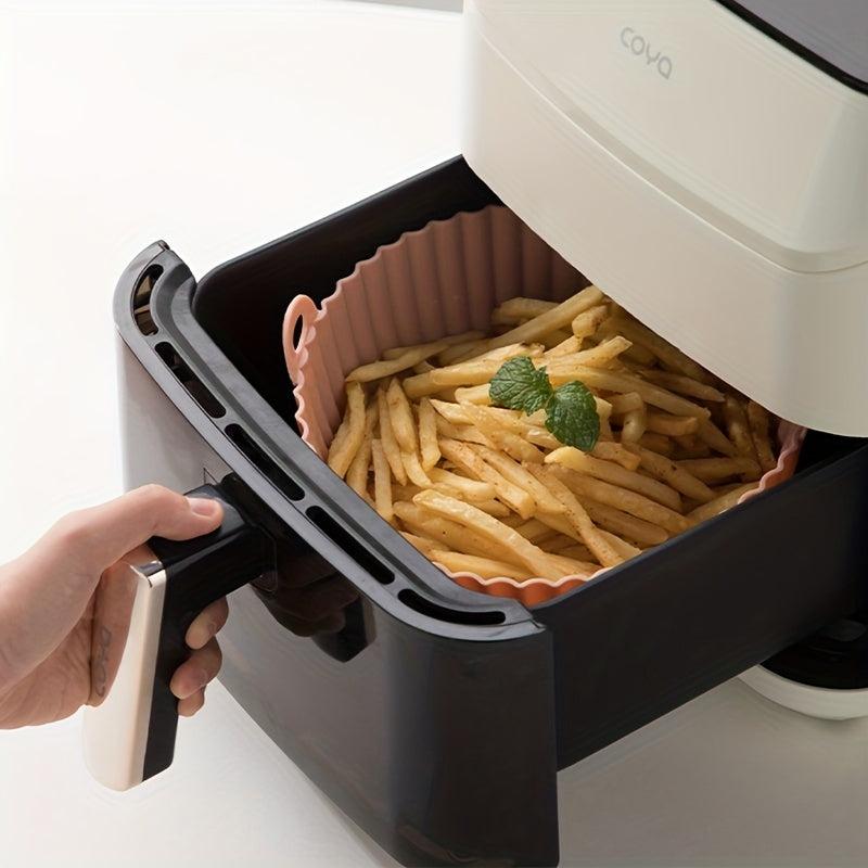 Silicone Air Fryer Basket Oven Mold Pizza Chicken Square Round Pan Liner