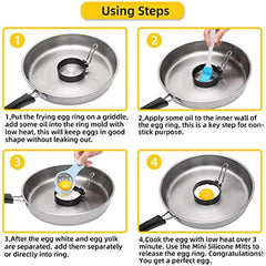 4pcs Non Stick Stainless Steel Egg Ring for Perfectly Cooked Eggs