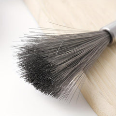 Stainless Steel Kitchen Scrub Brush with Handle, Dish Scrubber Pot Brush
