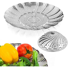 Stainless Steel Vegetable Steamer Basket Fits Various Pot Sizes 6-10.5 Inches