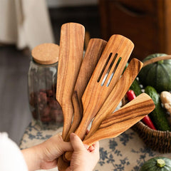 5pcs Wooden Spatula Cookware Set