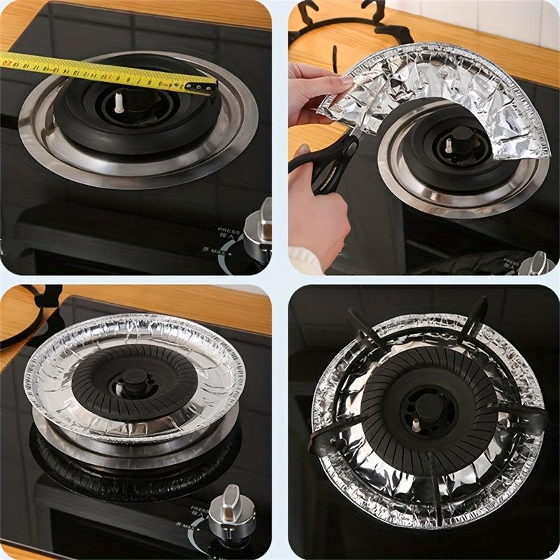 10pcs Aluminum Foil Gas Stove Burner Covers Disposable Bib Liners