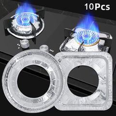 10pcs Aluminum Foil Gas Stove Burner Covers Disposable Bib Liners