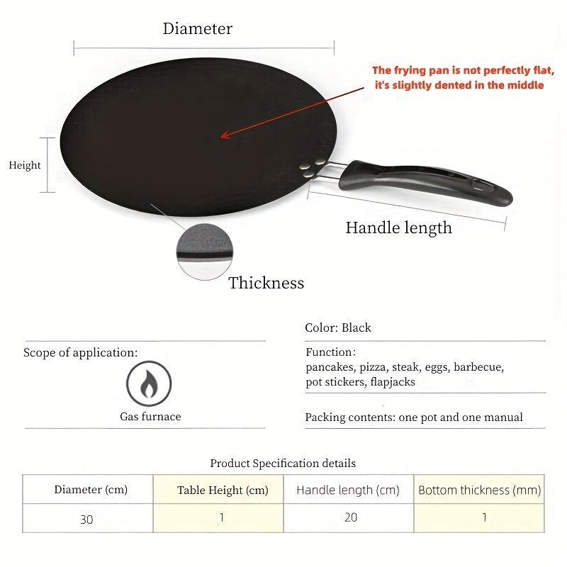 Non Stick Cast Iron Grill Pan with Handle for Pizza Pancake Pie