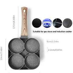 1pc Four Holes Frying Pot Pan Nonstick Egg Pancake Steak Cooking