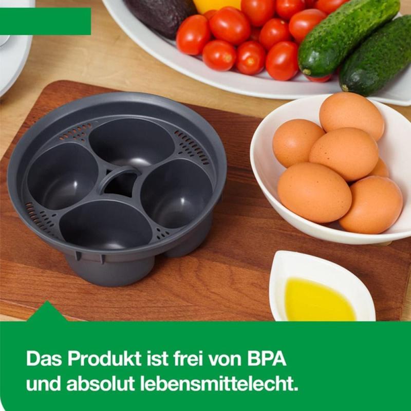 4in1 Egg Cooker Poachers Tools Pot Steamer Tray Eggs Poachers Stand