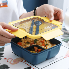 Microwave Lunch Box With Spoon & Chopsticks Food Storage Container Bento Box