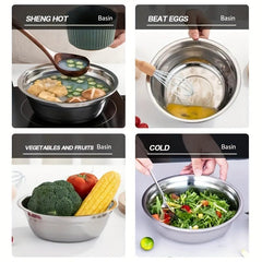 2pcs Stainless Steel Mixing Bowls for Dogs Mixing Storage Kitchen Gadgets