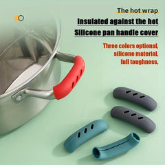 2pcs Silicone Pot Handle Covers Heat Insulation Anti Slip Handle Brackets