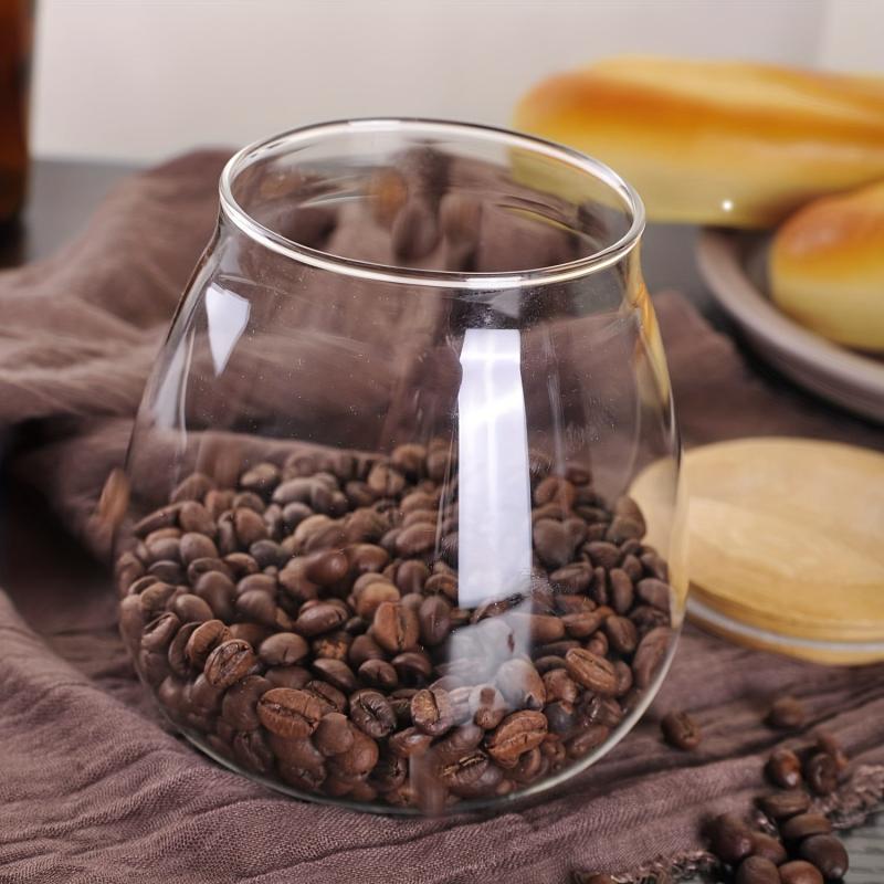 Modern Clear Glass Jar with Bamboo Lid for Kitchen Storage