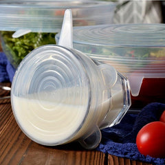 6pcs Silicone Stretch Lids Reusable Food Bowl Covers
